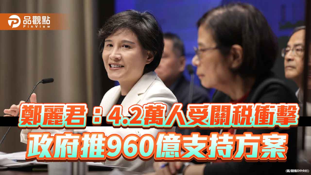 鄭麗君:4.2萬人受關稅衝擊 政府推960億支持方案 鄭麗君:4.2萬人受關稅衝擊 政府推960億支持方案
