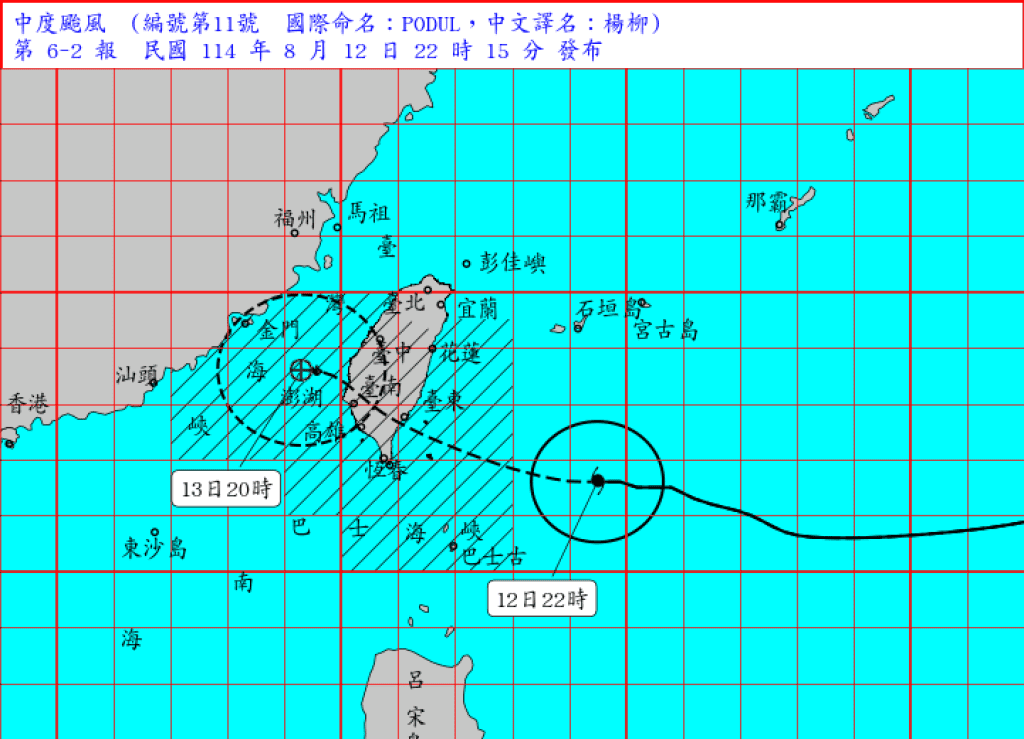 颱風「楊柳」暴風圈今晚逼近！16縣市豪大雨　明清晨橫掃南台灣