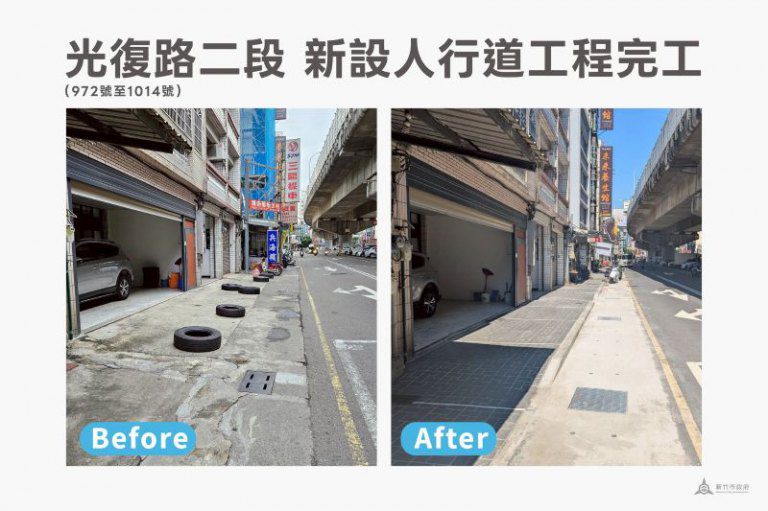 持續兌現高虹安市長交通暢行承諾! 竹市光復路二段人行道完成串連 持續兌現高虹安市長交通暢行承諾! 竹市光復路二段人行道完成串連