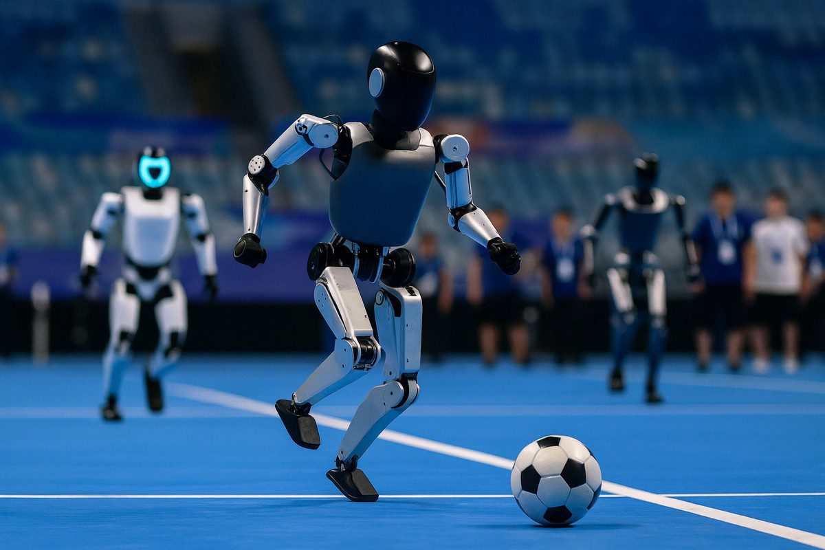 「人形機器人運動會 」北京開幕 足球、短跑賽事火花四濺 「人形機器人運動會 」北京開幕 足球、短跑賽事火花四濺