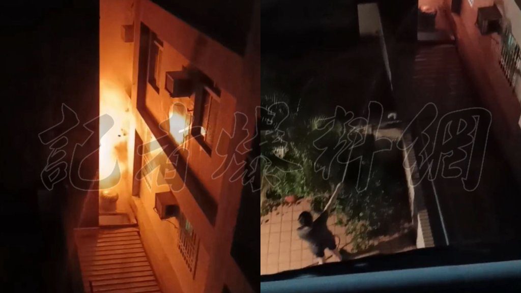 影／高雄六合夜市旁火警！疑鋰電池起火「全面燃燒」 鄰居持水管、滅火器救援