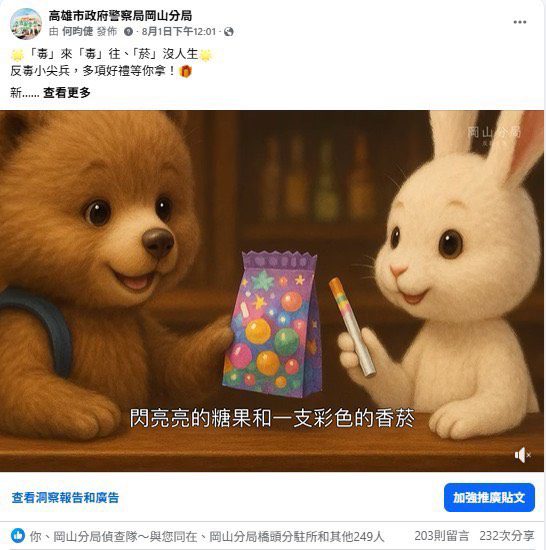 反毒拒菸抽好禮！岡山分局創意宣導活動吸引青少年關注