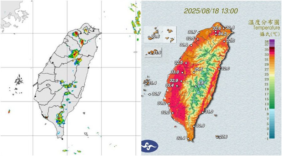 影音/午間報天氣 桃高屏及西部山區局部大雨 雙北及彰化橙色高溫