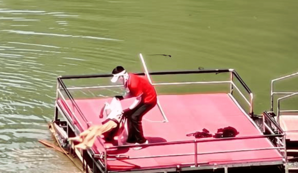 高空彈跳出事！疑繩子斷裂女遊客「40公尺高墜落」　撞欄杆摔進水裡