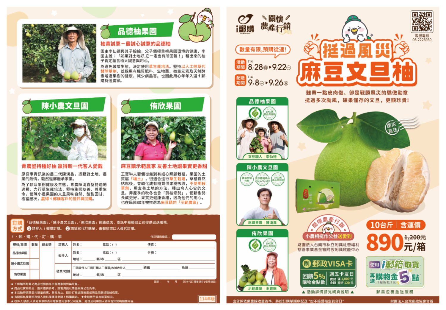 臺南郵局挺農民!梁麗妍局長推麻豆文旦 風災後復甦 臺南郵局挺農民!梁麗妍局長推麻豆文旦 風災後復甦