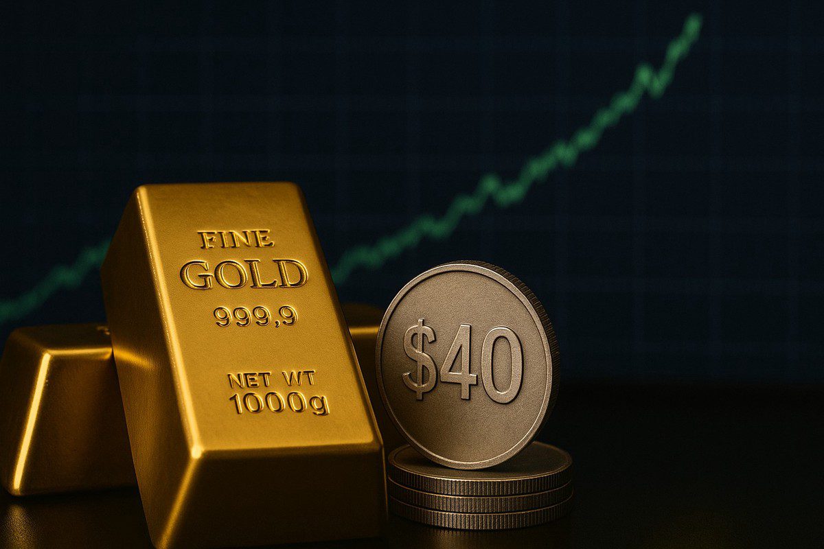 金銀齊漲！黃金逼近歷史新高、白銀重返40美元大關