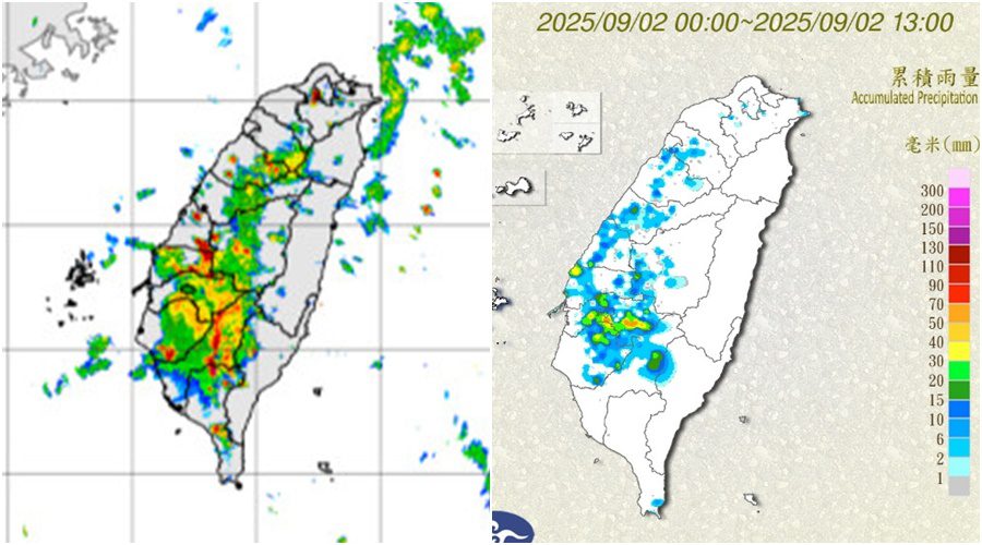 影音/對流發展旺盛 9/2新竹至臺南有局部大雨