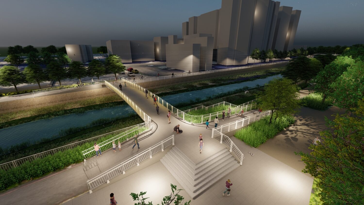 鳳山溪人行景觀橋動工  水利局:串連大東公園捷運站與濕地生態廊道