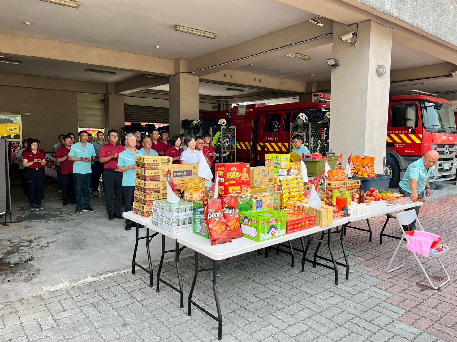 桃消龍潭分隊普渡祭典祈求風調雨順 不忘提醒用火安全 