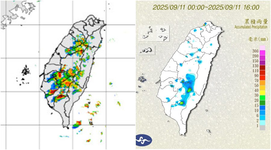 影音/對流雲系發展旺盛 0911下午多縣市大雨特報