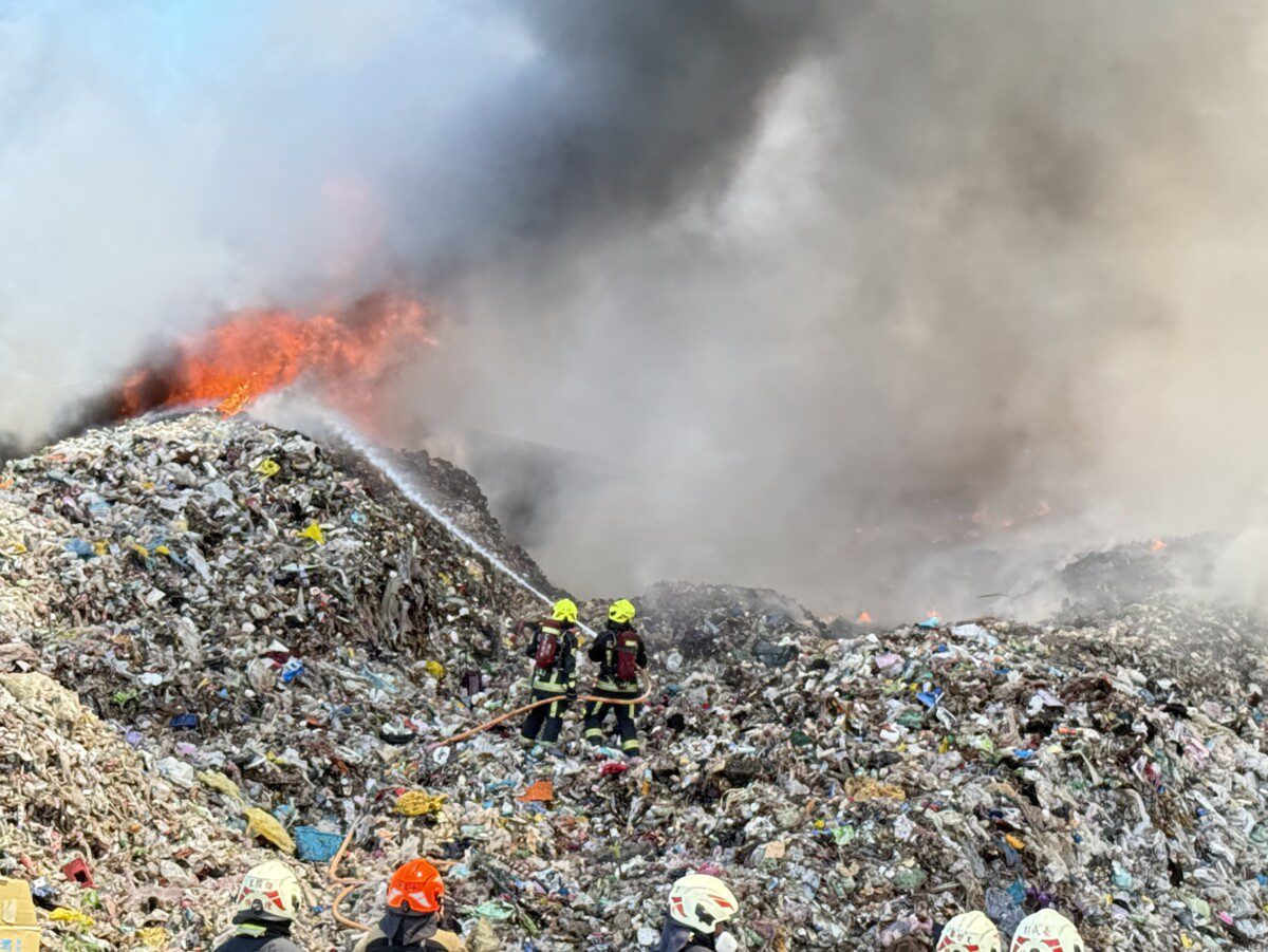 吉安鄉垃圾掩埋場發生火警起火原因待釐清