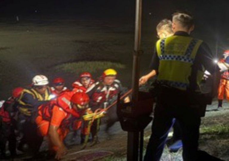 海邊一封遺書一個包　新竹市警第三分局員警火速救援