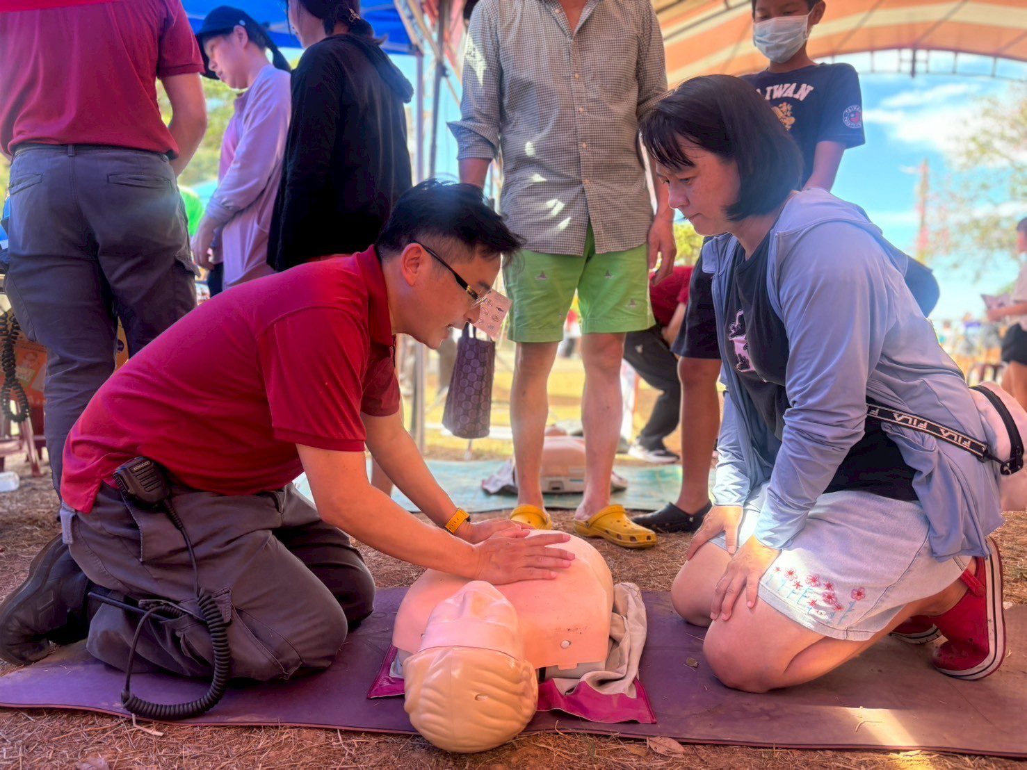 國家防災日深化民眾安全意識 新坡消防分隊趣味關卡寓教於樂