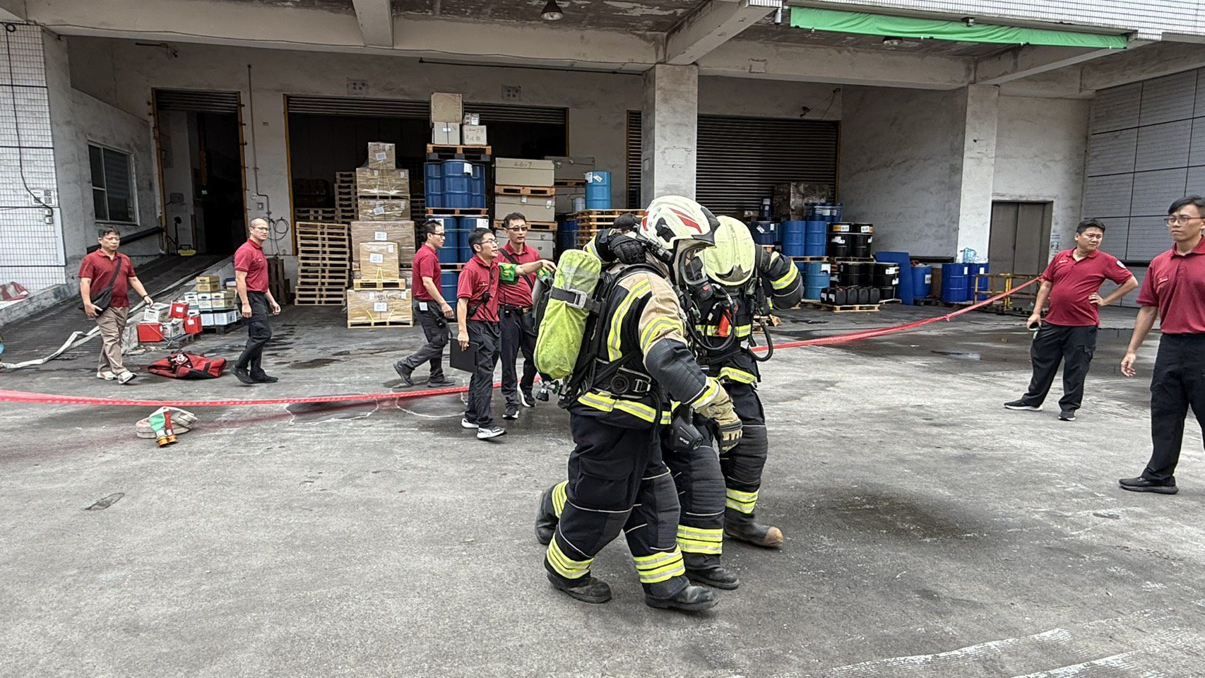 桃消圳頂分隊攜手科技大廠 火警演練逼真登場