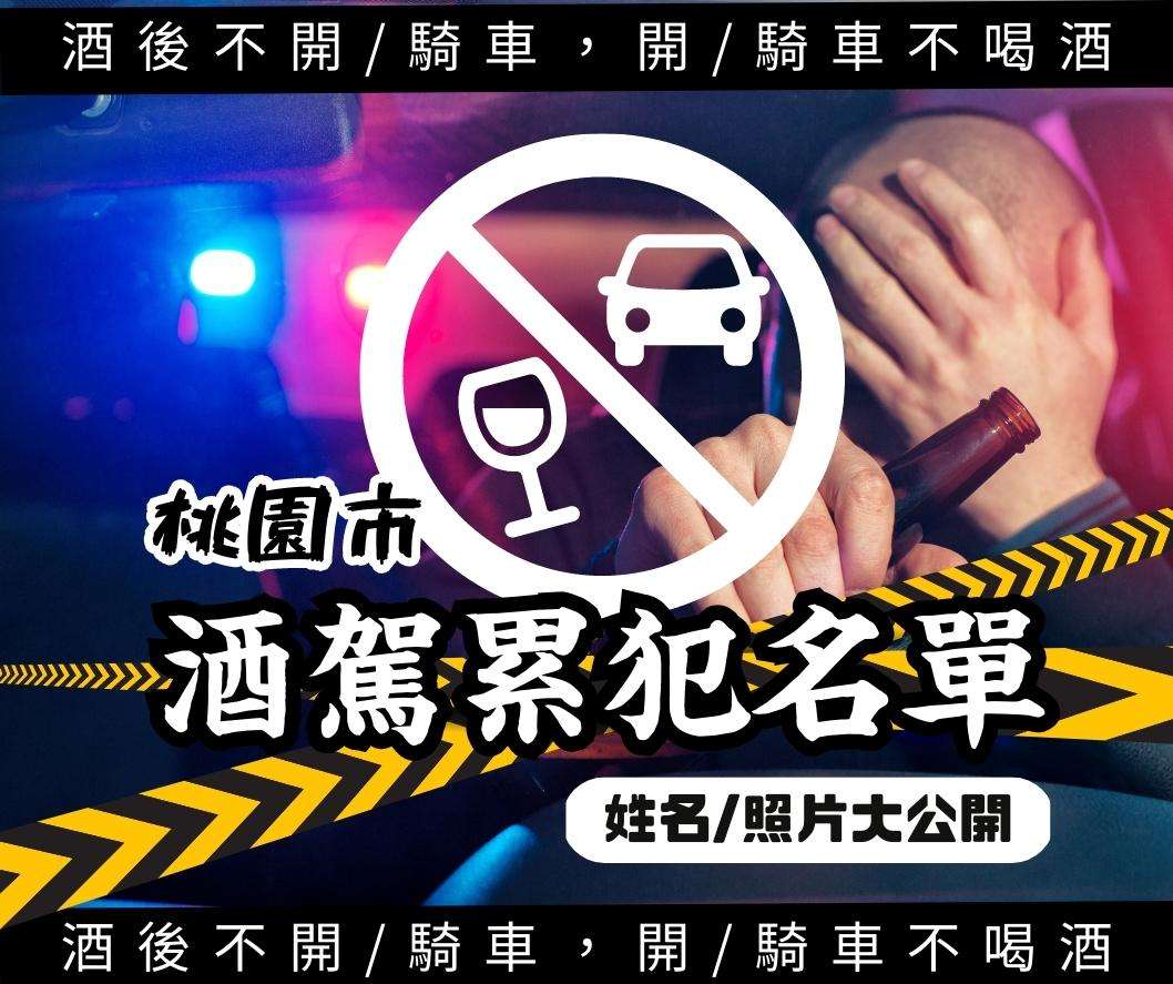 罰不怕！桃園酒駕累犯15人姓名、照片曝光 