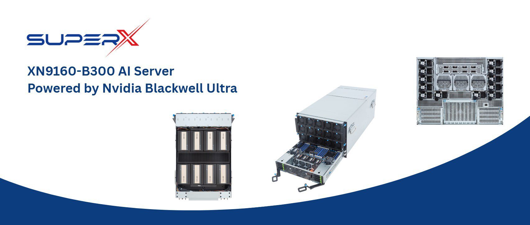 SuperX發佈最新XN9160-B300 AI伺服器,Blackwell Ultra 比 Blackwell計算能力增加了 50% SuperX發佈最新XN9160-B300 AI伺服器,Blackwell Ultra 比 Blackwell計算能力增加了 50%