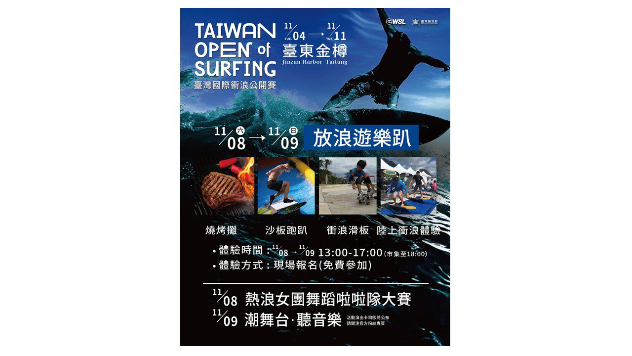 2025臺灣國際衝浪公開賽11/4開幕 台東金樽嗨翻東海岸