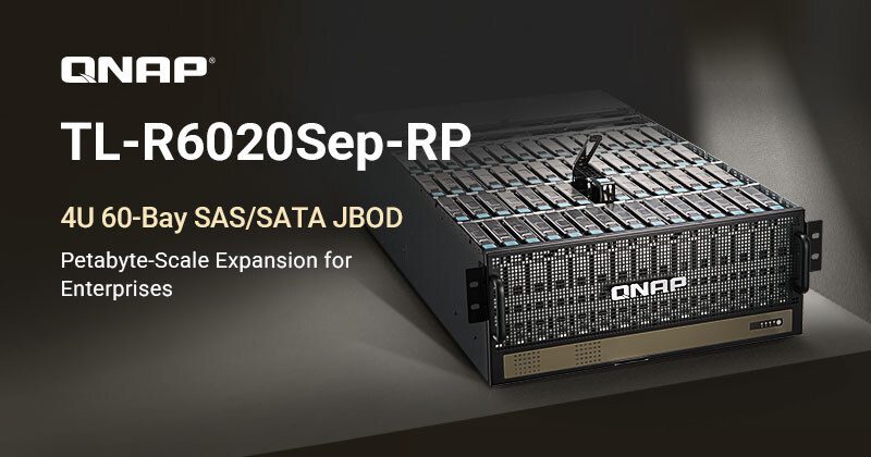 QNAP 推出高密度 4U 60-Bay SAS/SATA JBOD，單機實現 PB 級儲存