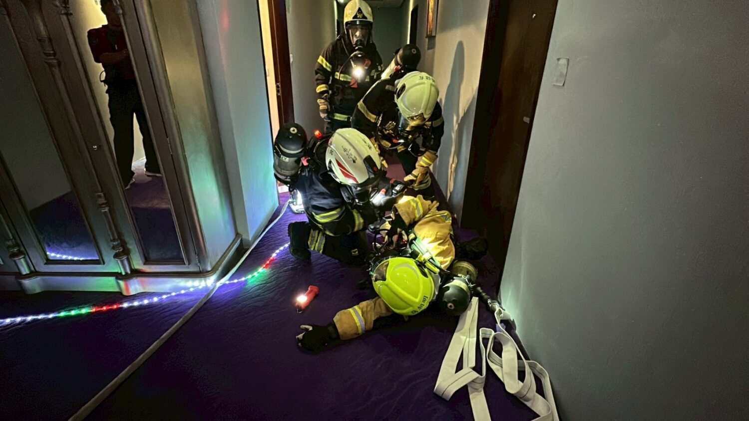 高市消防局第一大隊跨機構合作舉辦搶救組合演練