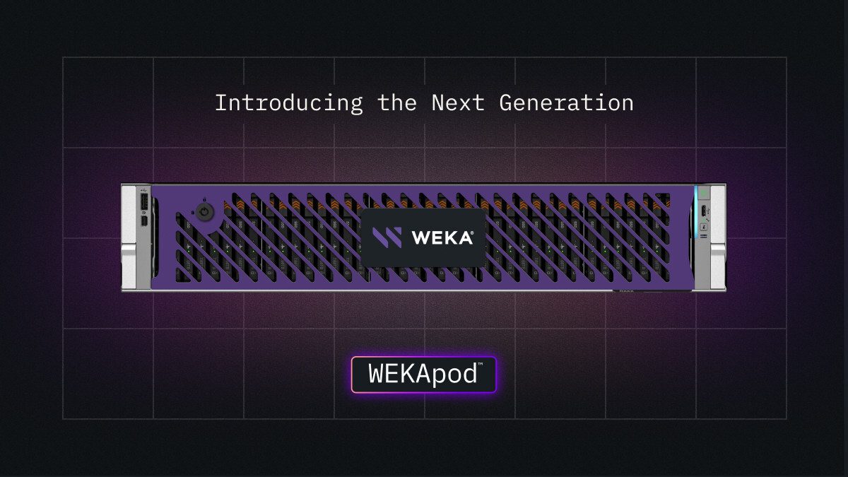 WEKA 推出新一代 WEKApod 設備，重新定義人工智能儲存經濟效益
