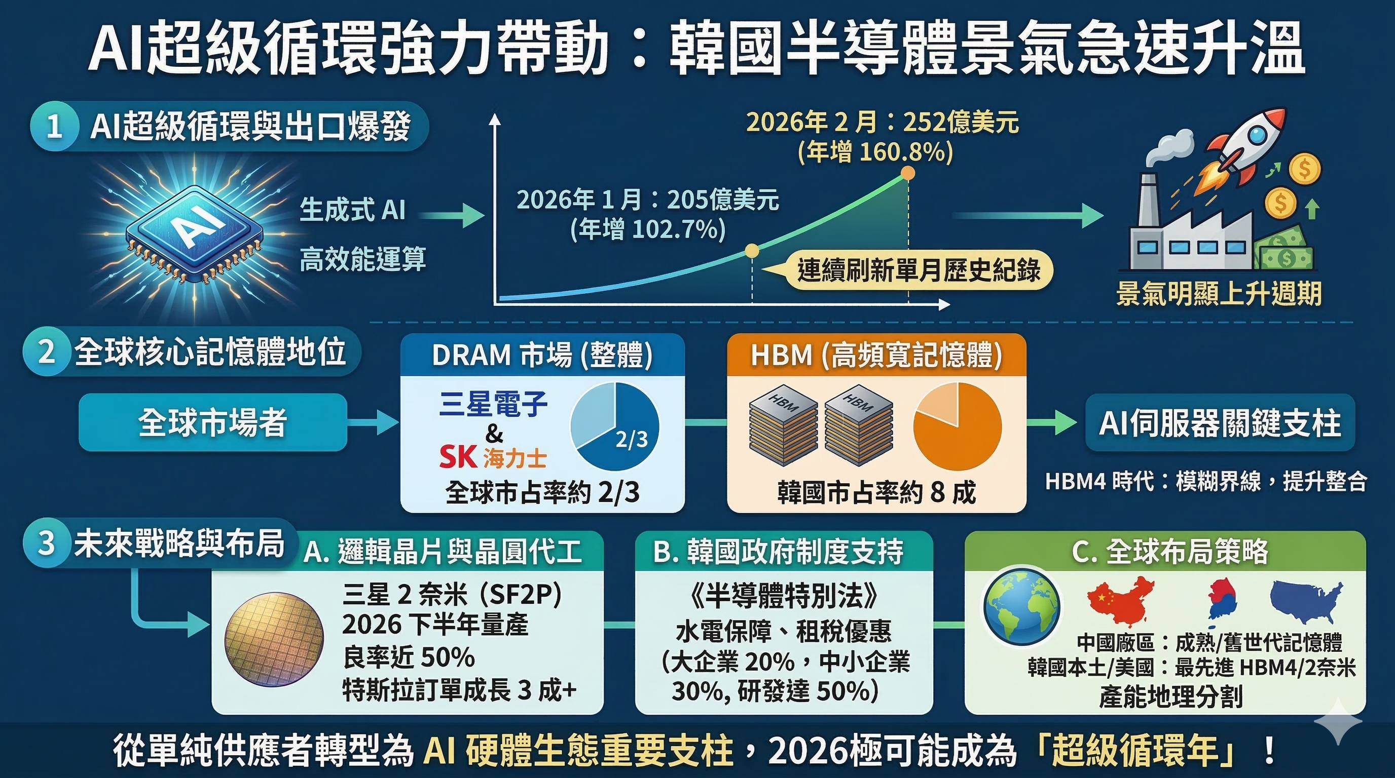AI超級循環強力推動：韓國半導體景氣急速升溫